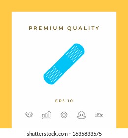 Medical plaster, adhesive bandage icon. Graphic elements for your design