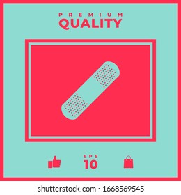 Medical plaster, adhesive bandage icon. Graphic elements for your design