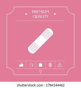 Medical plaster, adhesive bandage icon. Graphic elements for your design