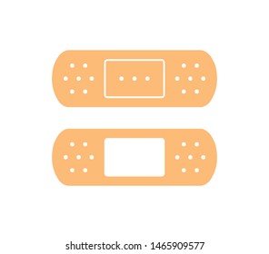 Medical plaster adhesive bandage isolated icons