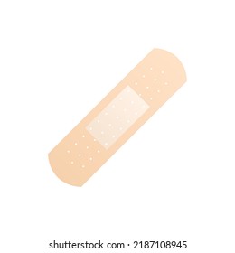 Medical plaster. Adhesive bandage. Isolated on white background. Vector illustration.