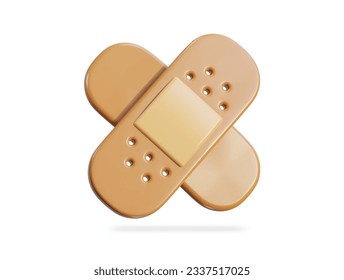 Medical plaster bandage vector icon 3d render illustration