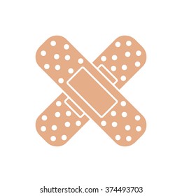 Medical Plaster Icon, Bandaid. Element First Aid Kits. Isolated Icon Patch On A White Background. Vector