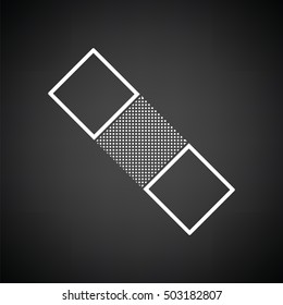 Medical plaster icon. Black background with white. Vector illustration.