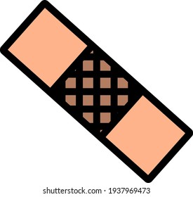 Medical Plaster Icon. Editable Thick Outline With Color Fill Design. Vector Illustration.