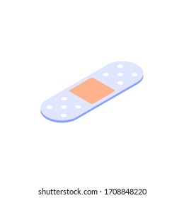 Medical plaster icon isolated on white background. Vector isometric illustration.