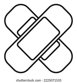 Medical plaster icon outline vector. Hand bandage. Head damage