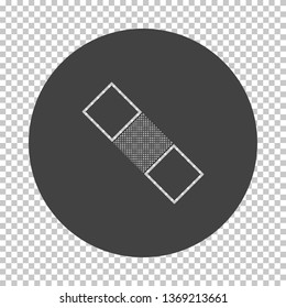 Medical plaster icon. Subtract stencil design on tranparency grid. Vector illustration.