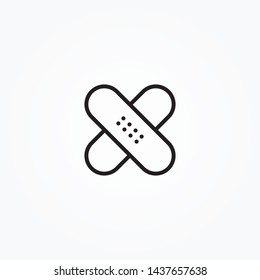medical plaster icon, plaster icon vector bandage, health adhesive care.