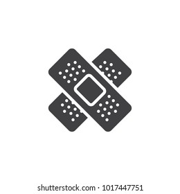 Medical plaster icon vector, filled flat sign, solid pictogram isolated on white. Adhesive tape bandage symbol, logo illustration.