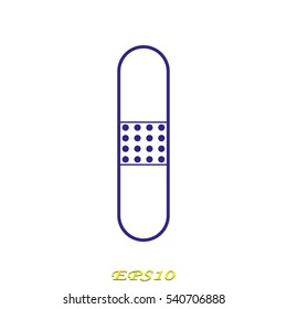 Medical plaster icon, vector illustration EPS 10