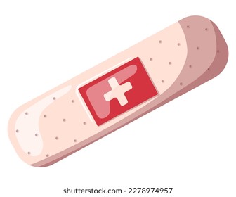 Medical plaster. Medicine, pharmacy and healthcare concept. Isolated vector illustration on white background.