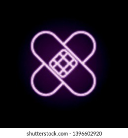 medical plaster neon icon. Elements of hospital set. Simple icon for websites, web design, mobile app, info graphics