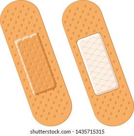 Medical plaster on two sides on a white. Bandage isolated