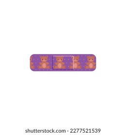 Medical plaster patch with decorative pattern, realistic vector illustration isolated on white background. Adhesive tape for medical needs and first aid for injuries.