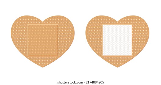 Yeso médico. Aplastos médicos aislados en fondo blanco, yeso de cisterna o parche vendado, vectorial adhesivo objeto de atención de la salud ESP 10