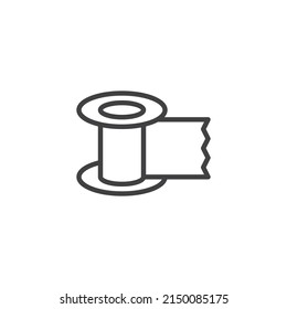 Medical plaster roll line icon. linear style sign for mobile concept and web design. Adhesive plaster outline vector icon. Symbol, logo illustration. Vector graphics