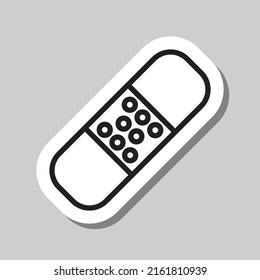 Medical plaster simple icon vector. Flat design. Sticker with shadow on gray background.ai