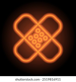 Gesso médico ícone simples, vetor. Design plano. Néon laranja no fundo preto.ai