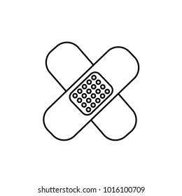 Medical plaster - Vector web icon, patch medical line icon