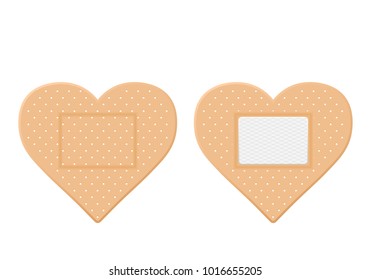 Medical plasters on a white background. Vector illustration.
