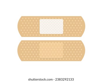 Medical plasters with perforated, adhesive patch vector illustration. 
