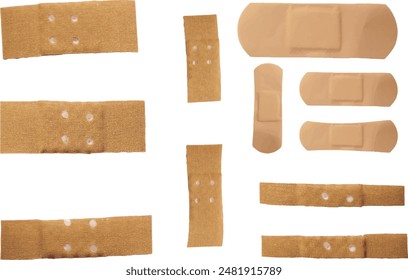 medical plasters set. vector file. isolated. transparent