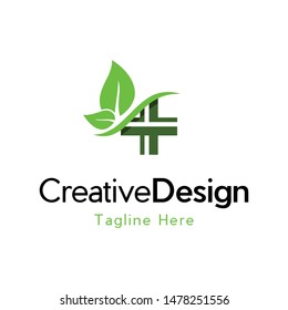 Medical Plus Leaf Healthy Care Creative Logo