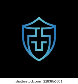 Medical plus shield protection modern logo