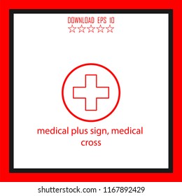 medical plus sing, medical cross  vector icon