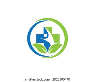 Medical plus and wellness logo design template vector.