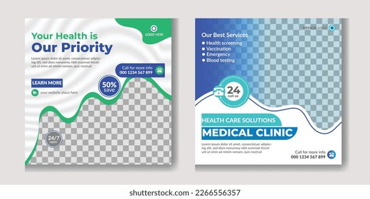 
Medical podcast healthcare social media post design template for instagram post