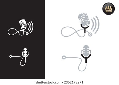 medical podcast logo vector template