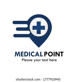 Medical point logo template illustration. suitable for web, mobile, app, medical location etc