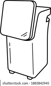 Medical portable oxygen concentrator. Vector outline illustration.