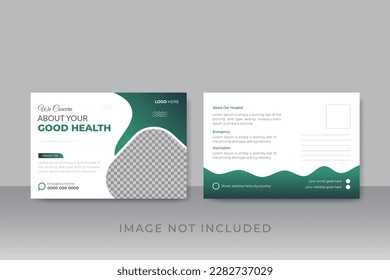 Medical postcard design template with gradient colors