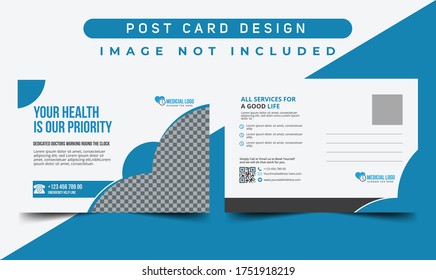 Vector de plantilla de diseño de postales médicas