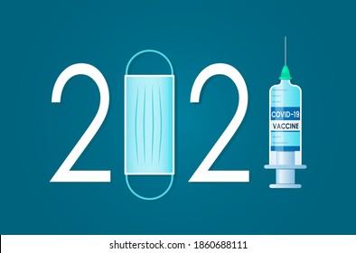 Medical Poster About Covid 19 Vaccination In 2021. World Vaccination And Prevention Of Coronavirus. Vector Illustration