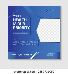 Medical poster social media post template