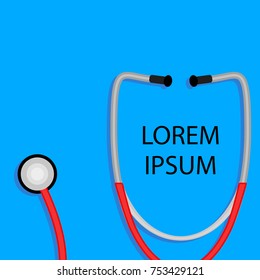 Medical poster with stethoscope for hospital. Medical flyer and vector health poster, stethoscope doctor illustration
