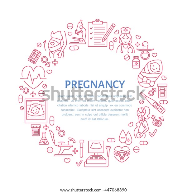 Medical Poster Template Vector Line Illustration Stock Vector Royalty Free