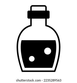 Icono de vector de poción médica, icono de poción mágica sobre fondo blanco