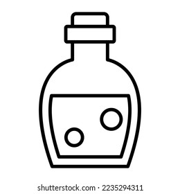 Medical potion vector icon, A magic potion icon on white background