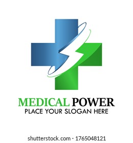 Medical power logo.suitable for medical, app, web, nature, pharmacy, healthy etc