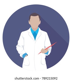 
Medical Practitioner Flat Colored Icon
