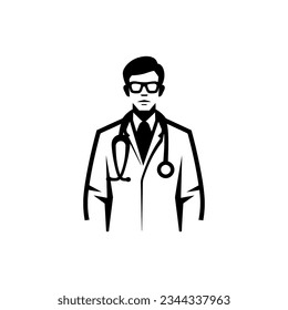 Medical practitioner icon on white background