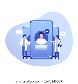 Medical Practitioners Give Consultation. Online Illness Discussion with Patient Suffering from Pain. Board of Doctors. Smart Medicine, Telemedicine. Vector Cartoon Illustration