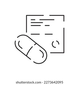 Medical preparats or drug flat line icon. Medicine and Emergency stroke vector drug element. Simple vector pharmacy and health line icon hospital