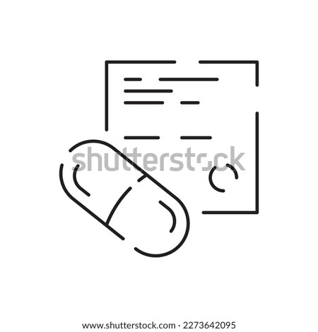 Medical preparats or drug flat line icon. Medicine and Emergency stroke vector drug element. Simple vector pharmacy and health line icon hospital Imagine de stoc © 