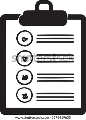 Medical Prescription Black Filled Vector Icon. Medical record folder icon.